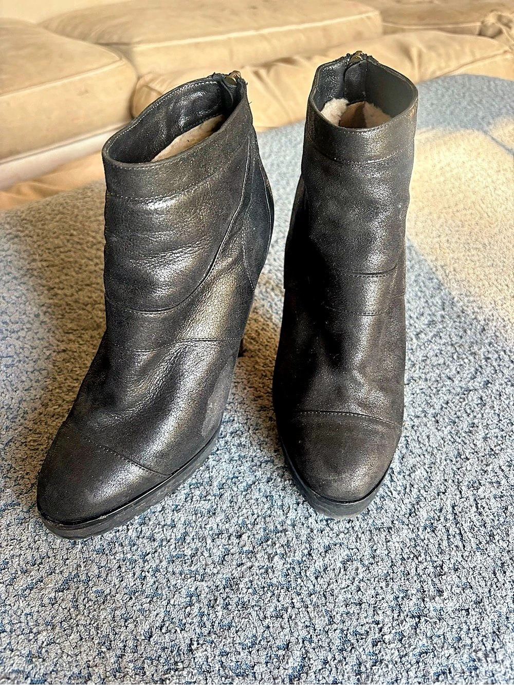Jimmy Choo Black Leather Ankle Boots EU 39